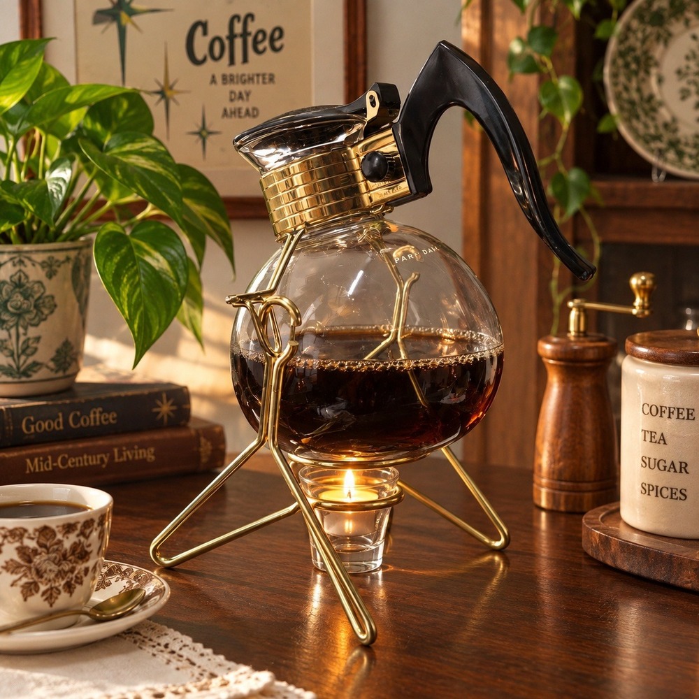 Vintage MCM Glass Coffee Carafe Warmer Cory Dash DRC Mid Century Coffee Bar